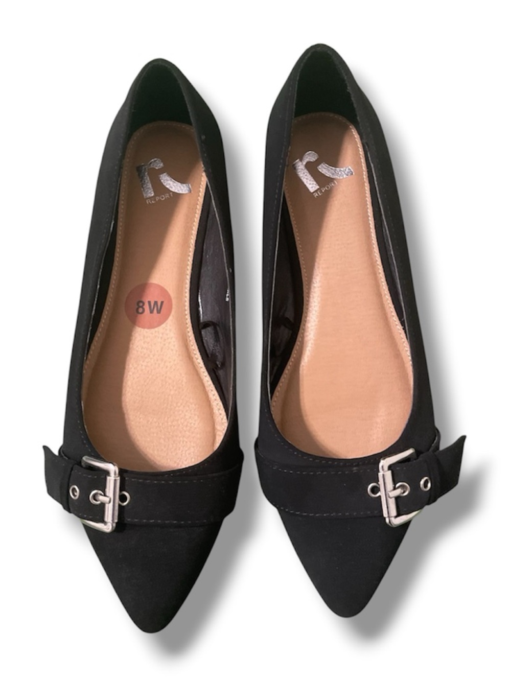 Black Pointed Buckle Flats Collection - Picture 2 of 5